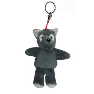 Wolf Keychain Grey 5" Mascot Plush Homecoming Mum Supplies Animal Keychain